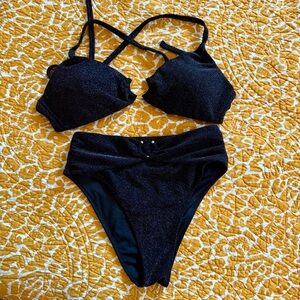 Victoria Secret Black Shimmer Bikini Set